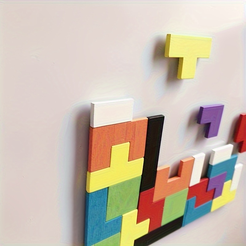 Fridge Wooden Square Puzzle Fridge Set Temu