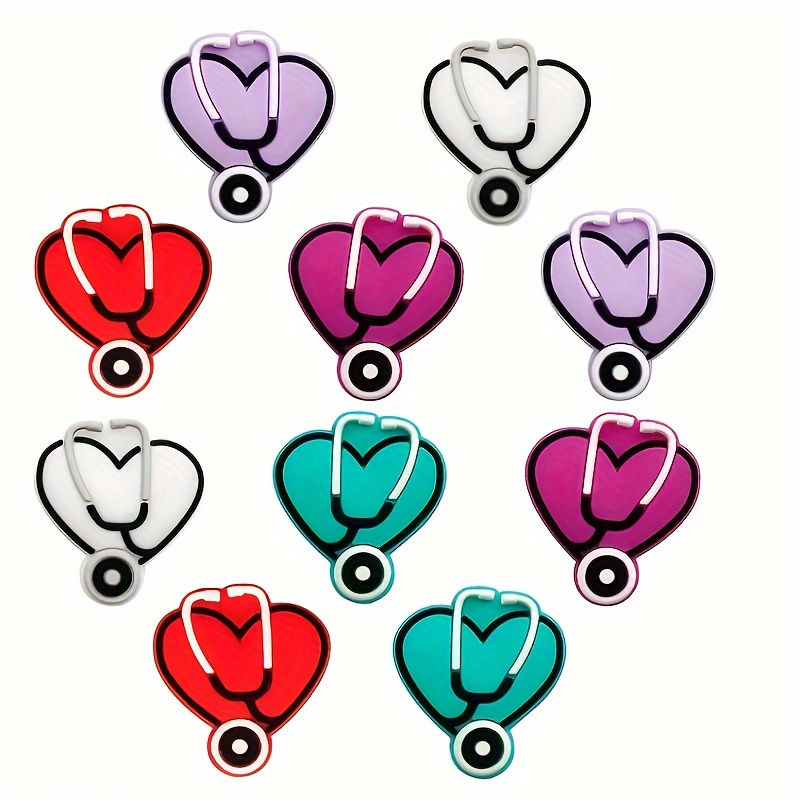 Heart Stethoscope Silicone Beads Bulk Focal Characters - Temu