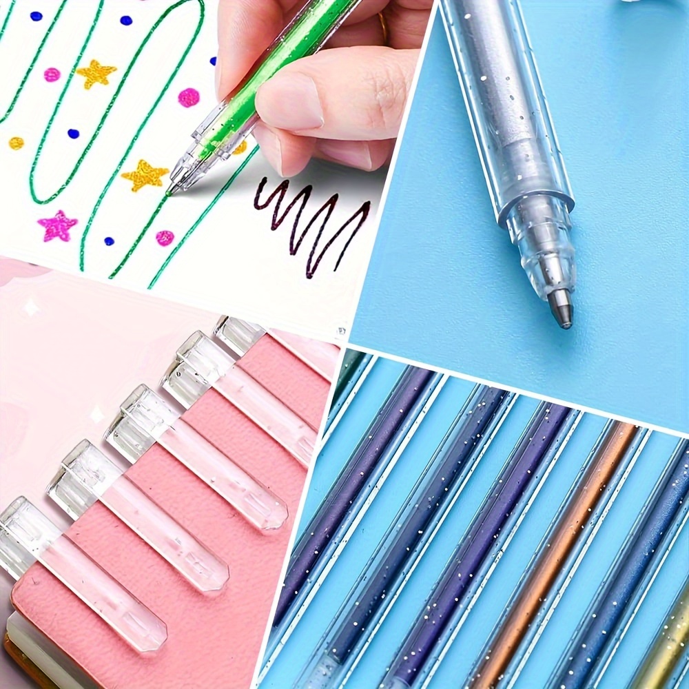 Glitter Gel Pen Set 2023 New Fine Sparkle Markers Colorful - Temu