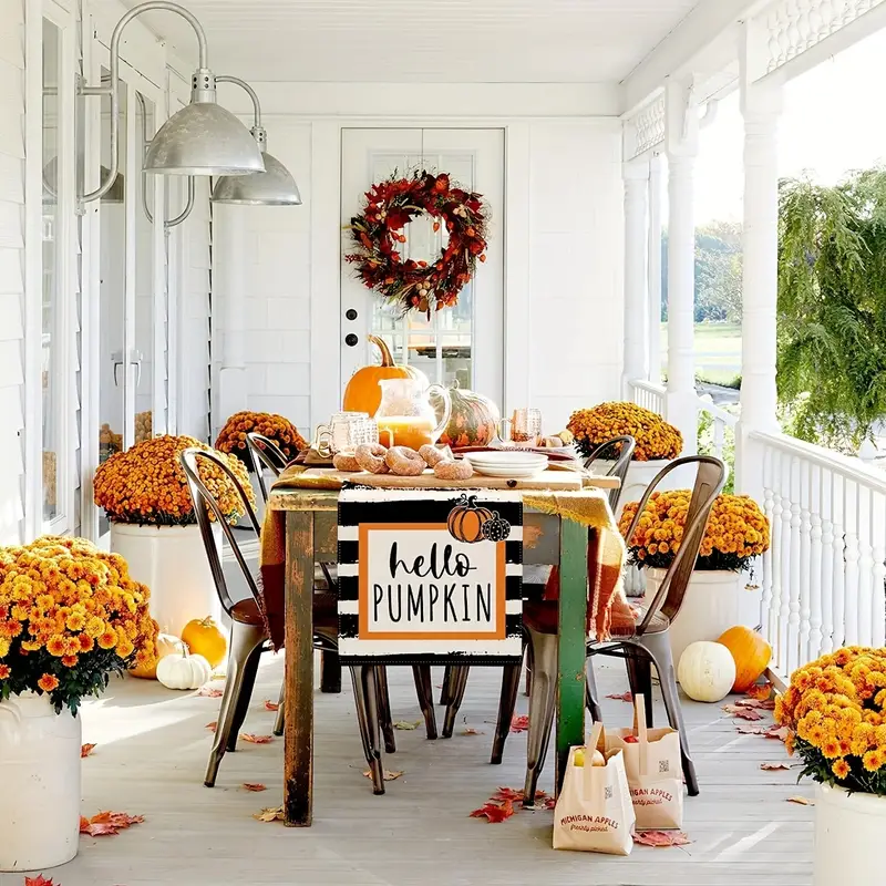 1pc hello table runner striped pumpkin kitchen dining - Temu Ireland 1pc hello table runner striped pumpkin kitchen dining - Temu Ireland