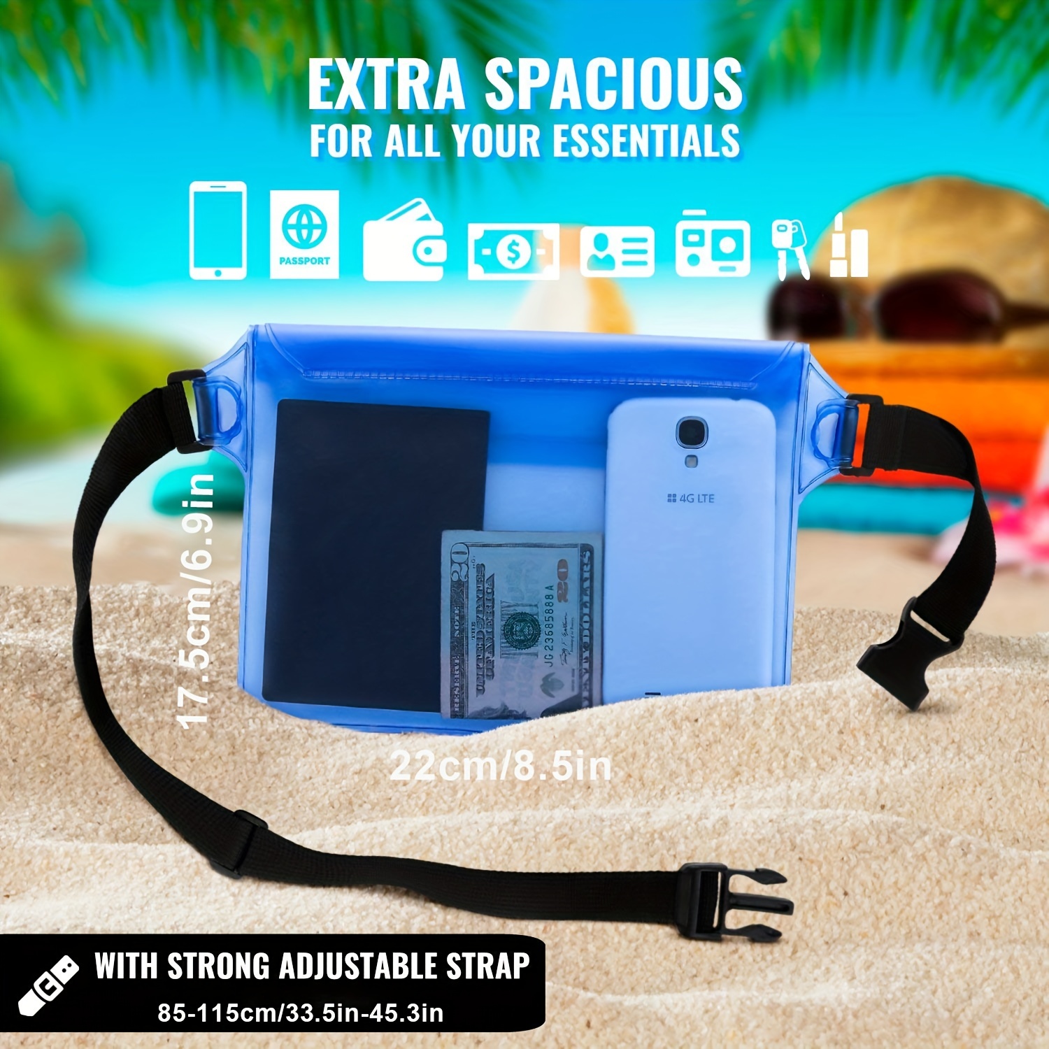 Stay Dry Comfortable: Waterproof Pouch Bag Adjustable Waist - Temu