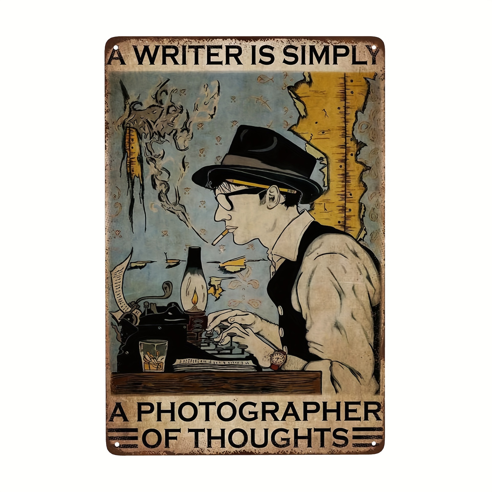 1pc Metal Sign, Vintage Art, Writer Gifts Writer Just A Thought