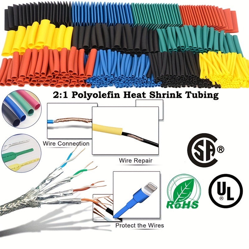 2:1 Heat Shrink Tubing Tube Wrap Wire Cable Insulated - Temu