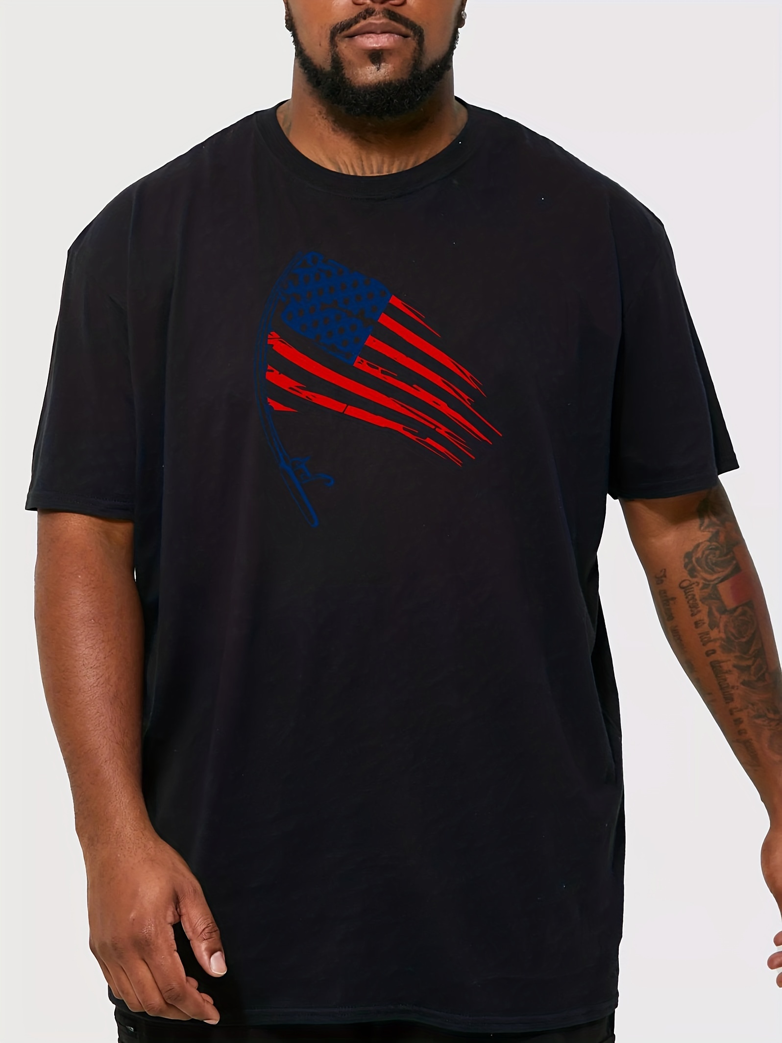 Mens Fishing And American Flag Print Short Sleeve T Shirt - Temu