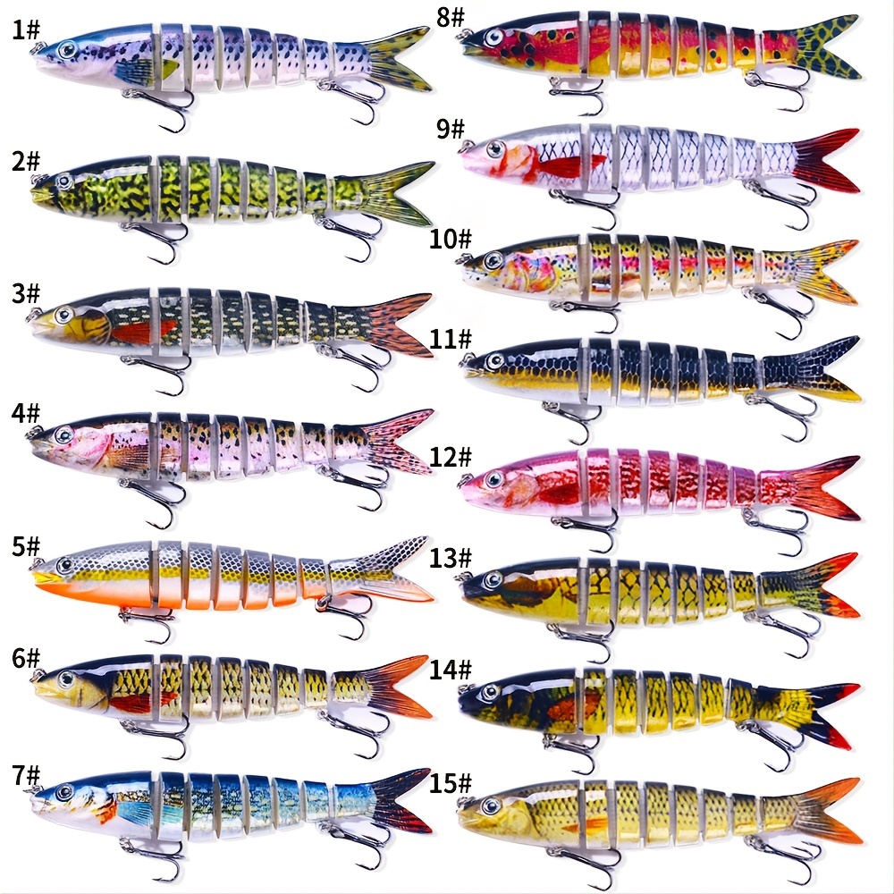 15pcs Premium Simulated Fishing Lure Bait Set - Perfect for Outdoor Fishing  - 5.27in 18g - Lifelike Design for Increased Catch Rates