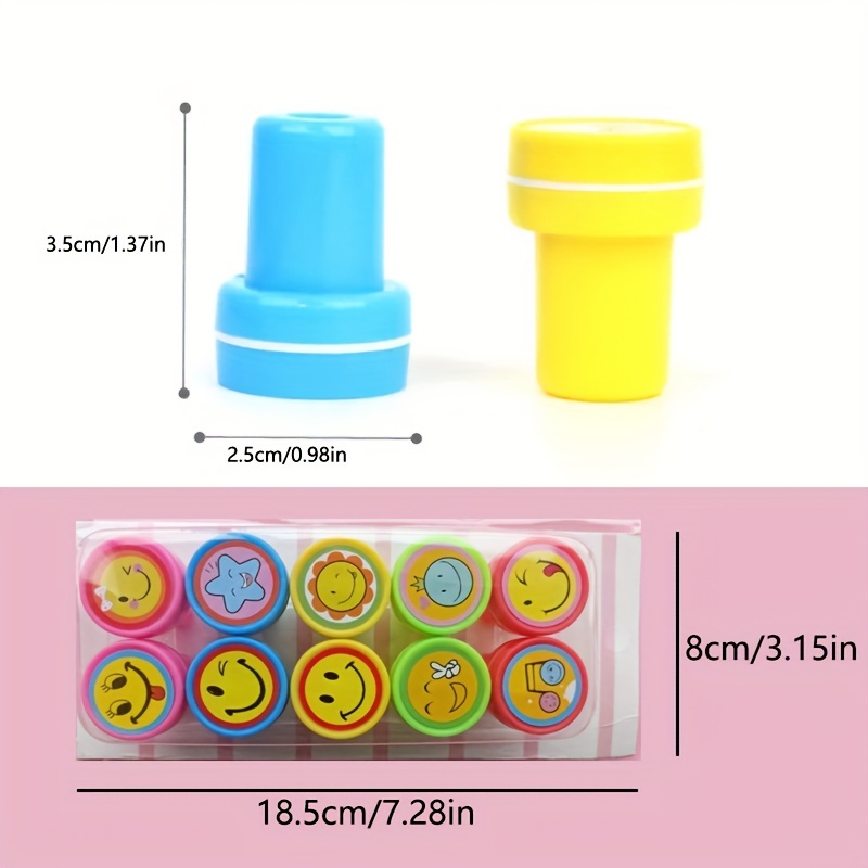 10pcs/Set Seal Children Toy Stamps Cartoon Smiley Face Kids Seal