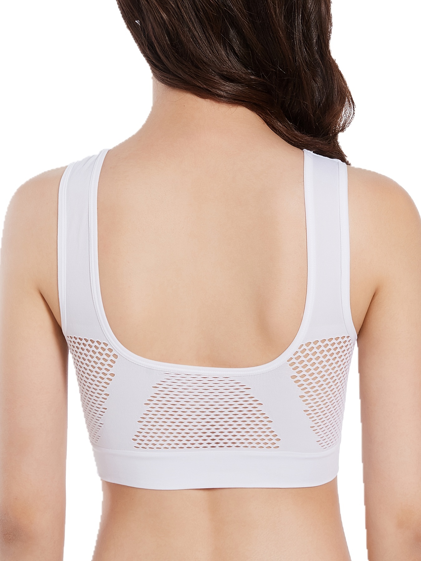 Solid Wireless Sports Bras Comfy Breathable Running Workout - Temu Canada