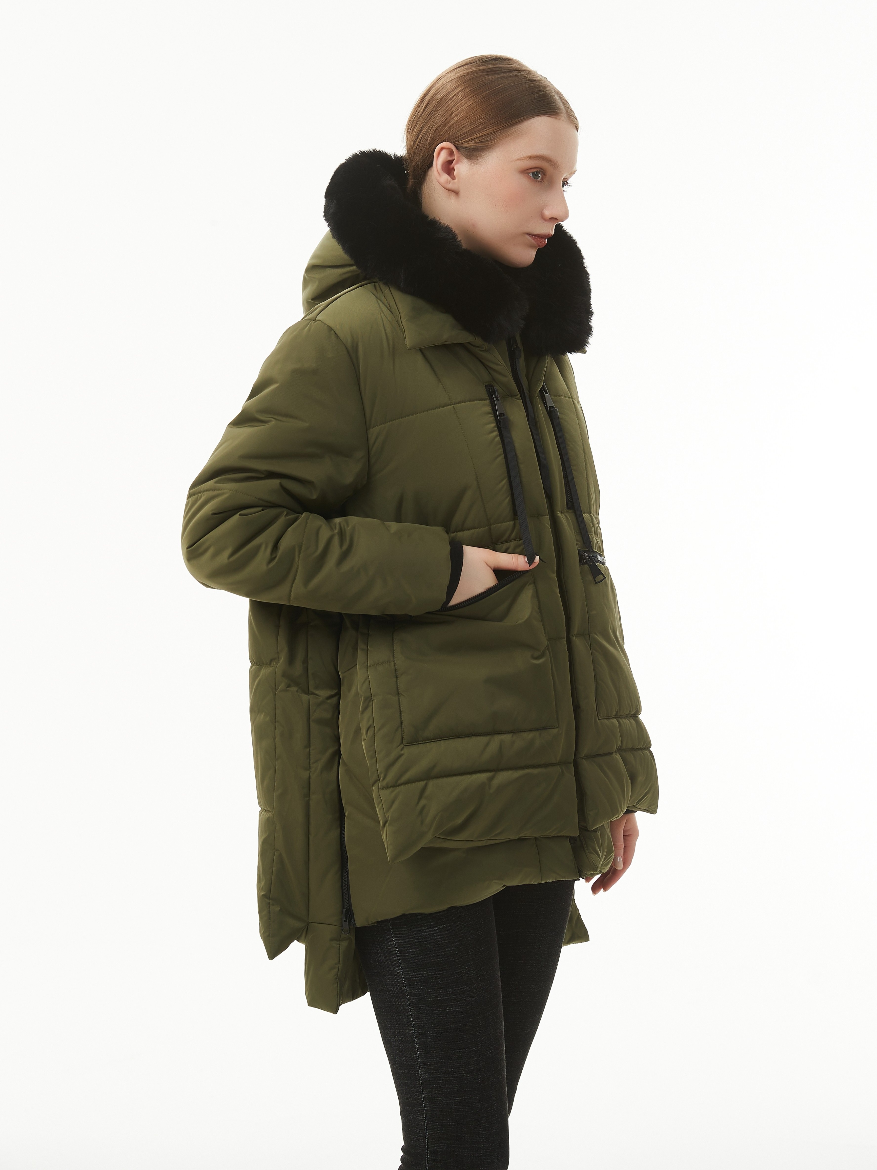 Zara puffer coat discount with faux fur hood