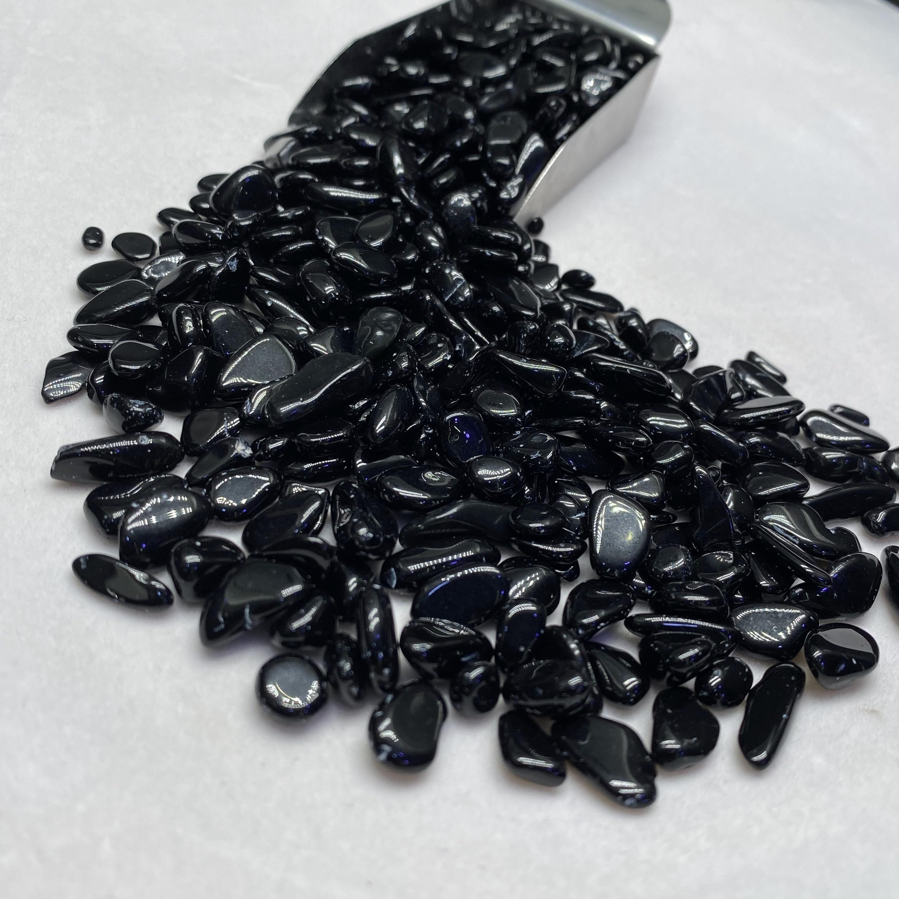 1lb of natural tumbled obsidian crystal chips gemstone beading projects ...