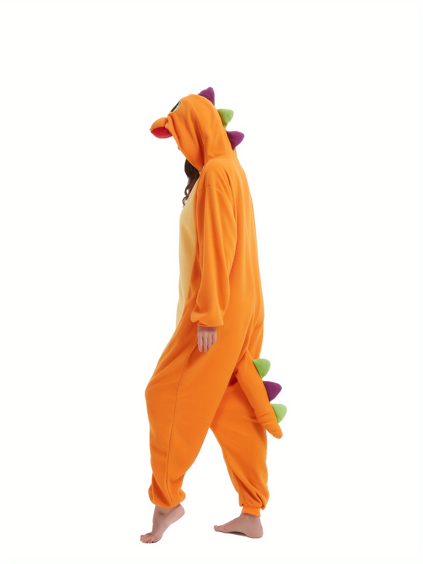 Orange Dragon Costume Adult Hooded Jumpsuit