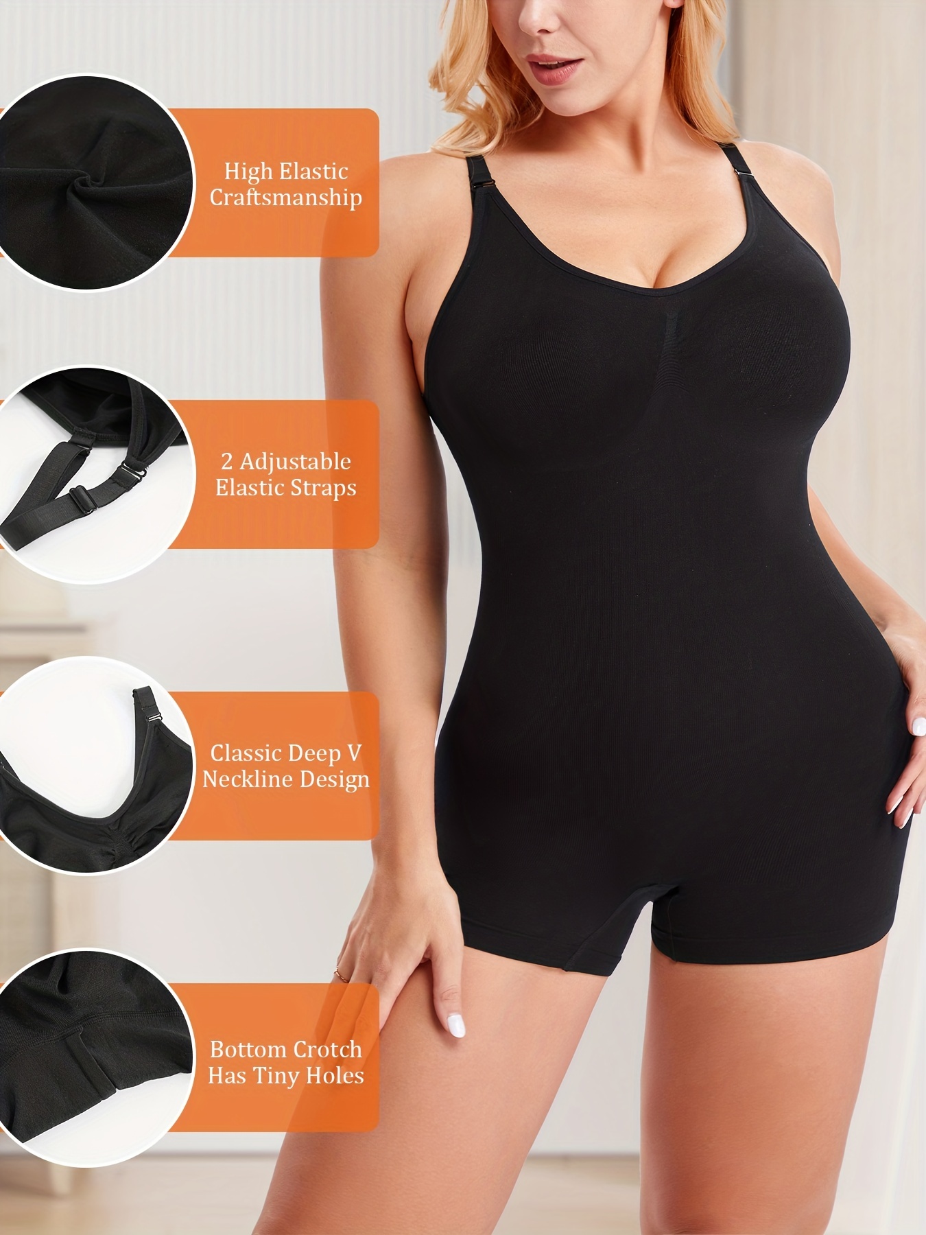 Full Body Shaper Slimming Bodysuit Waist Trainer Adjustable Size
