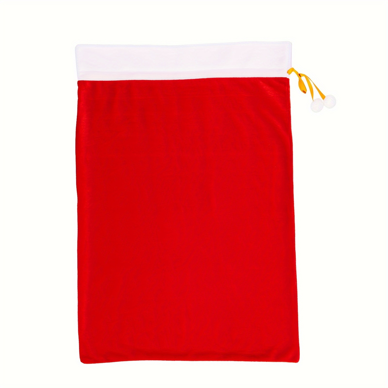 Christmas Red Velvet Santa Claus Bags With Drawstring Cord - Temu