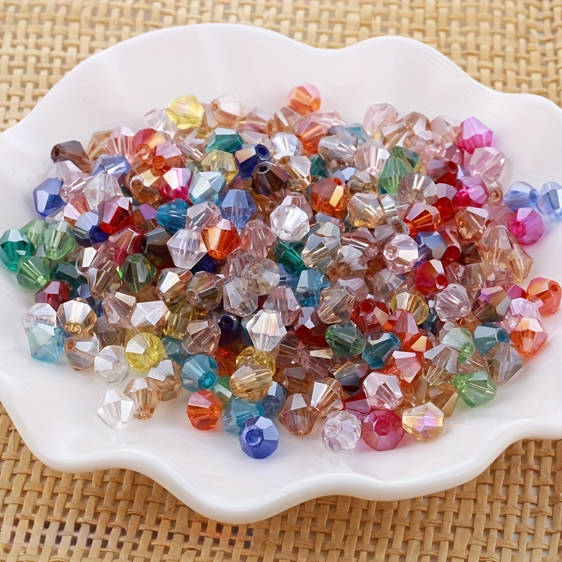 Flat Bead Colors Mixed Crystal Glass Beads Diy Jewelry - Temu