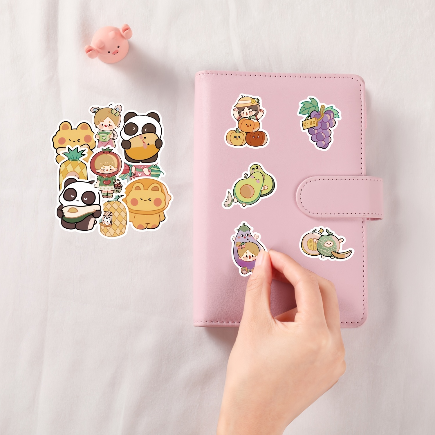 60PCS Cute Stickers Waterproof Water Bottle Laptop Scrapbook Vinyl Stickers  Aesthetic Kawaii Clear Stickers Packs For Journaling Gifts For Kids Girls