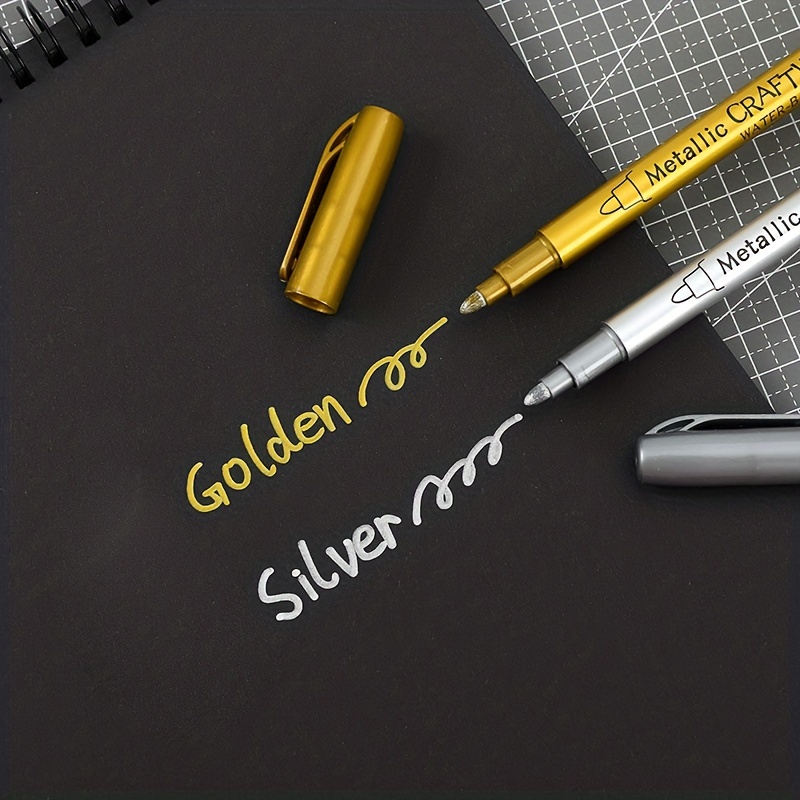 Gold & Silver Paint Marker For Photo Albums, DIY Black Cardboard