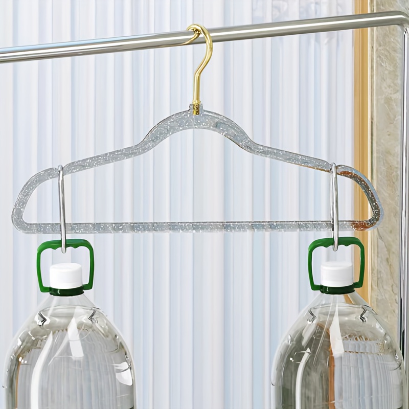 personnalisé en plastique Transparent cintres antidérapants peu encombrant  costume cintres paillettes acrylique or poudre perle cintre 6