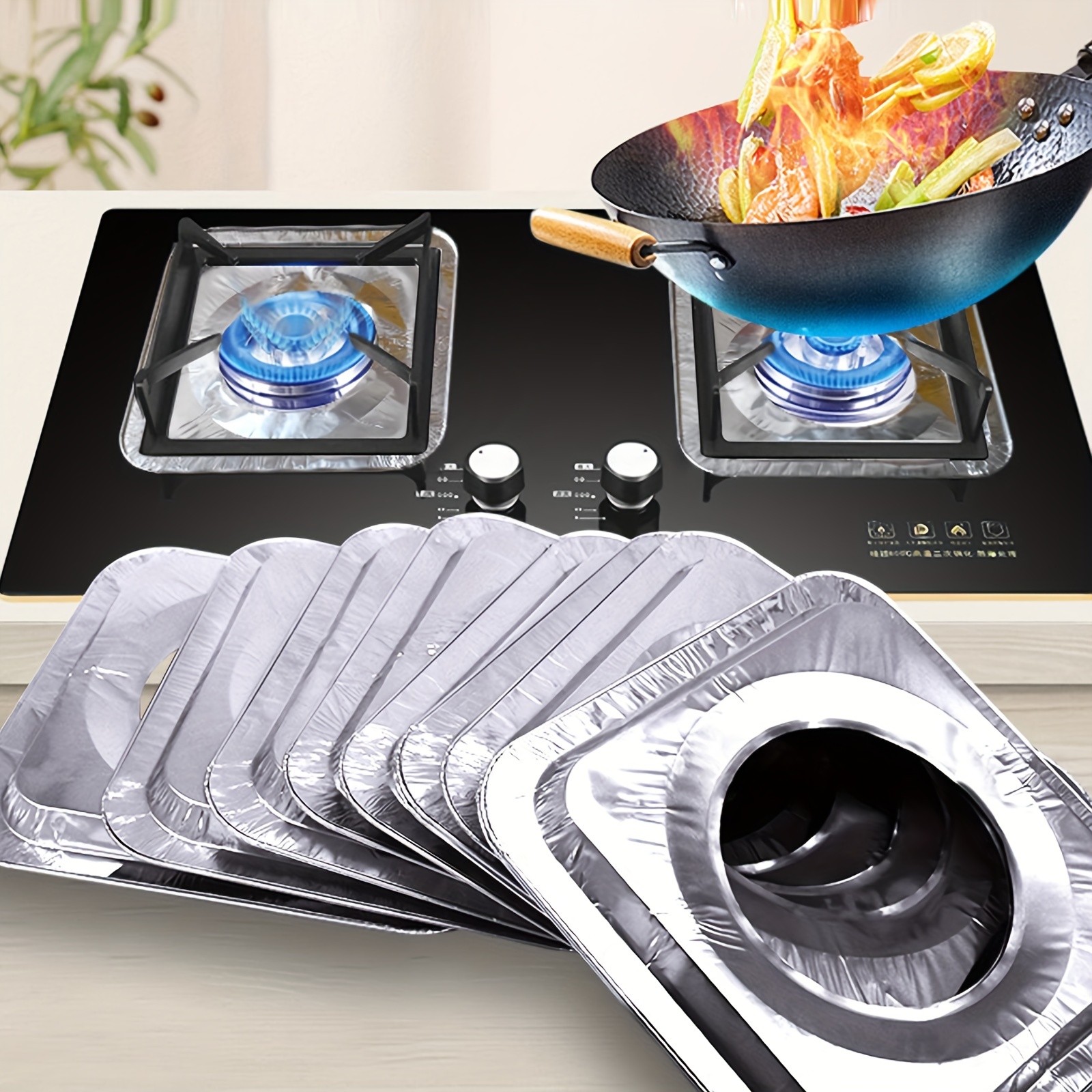 1/4/6pcs Gas Stove Cushion Cuttable Easy Cleaning Reusable Gas