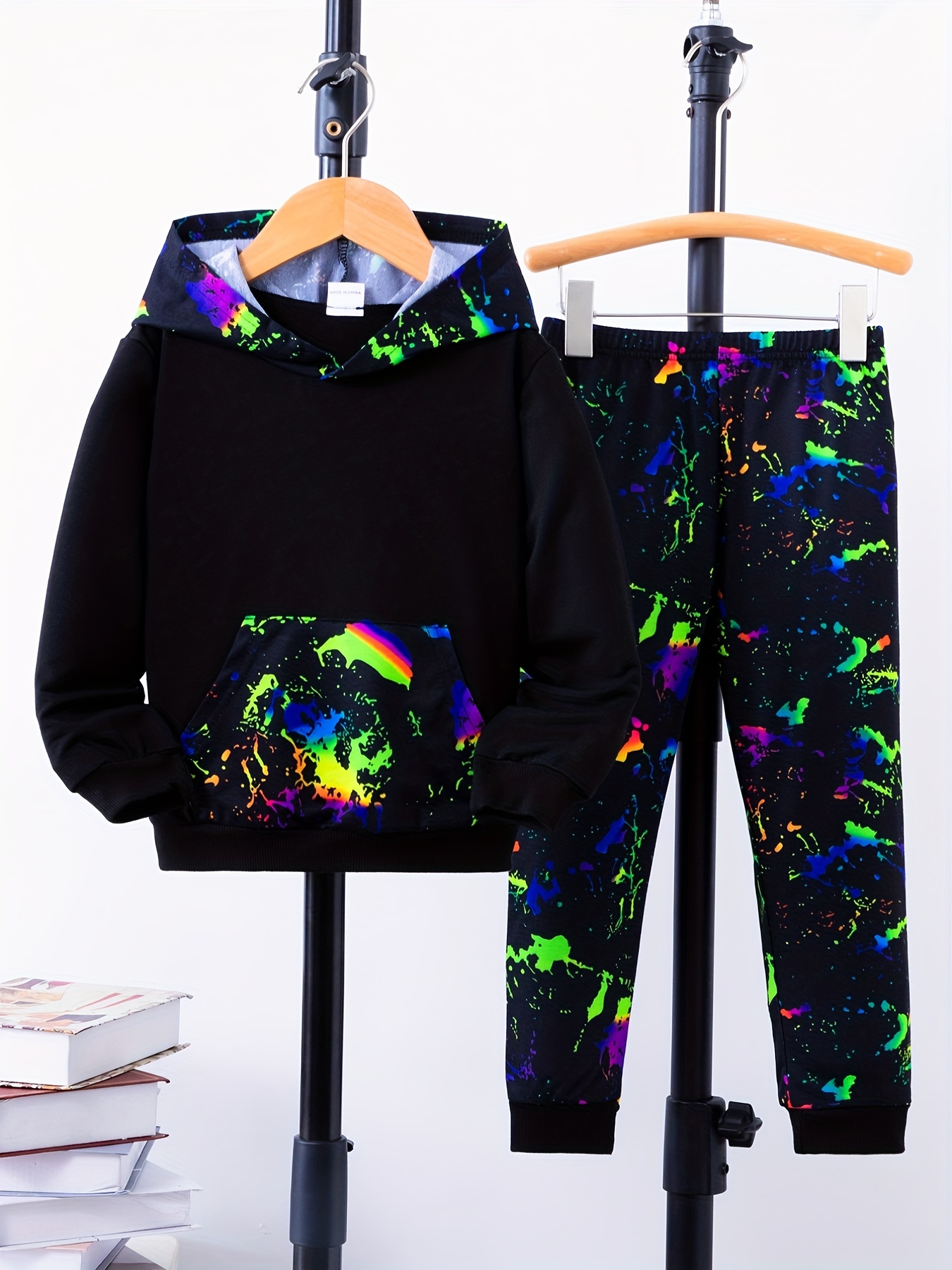 Boy's Paint Splash Pattern 2pcs Outfit Set