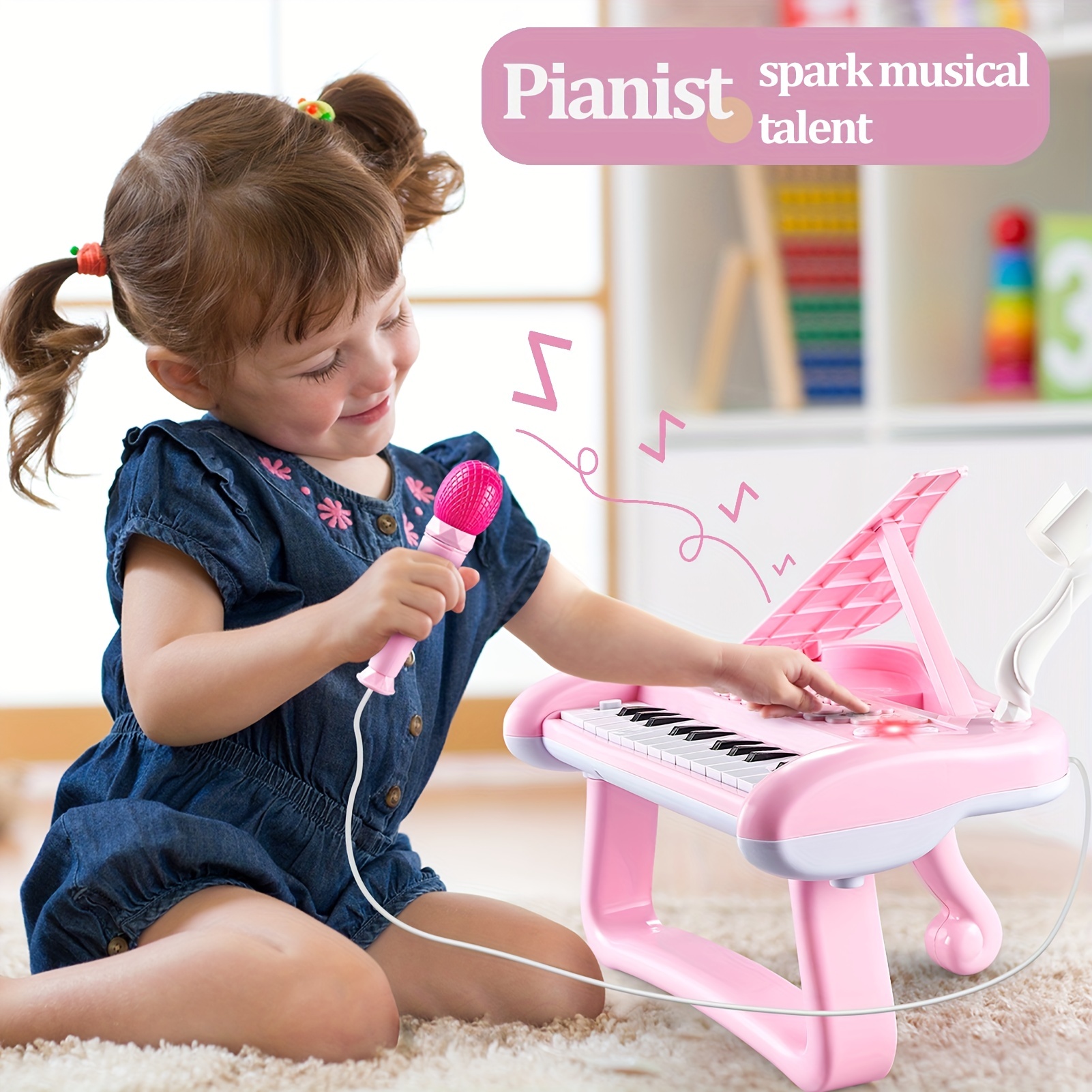 ToyVelt Toy Piano for Toddler Girls – Cute Piano for Kids with Built-in  Microphone & Music Modes - Best Birthday Gifts for 3 4 5 Year Old Girls –