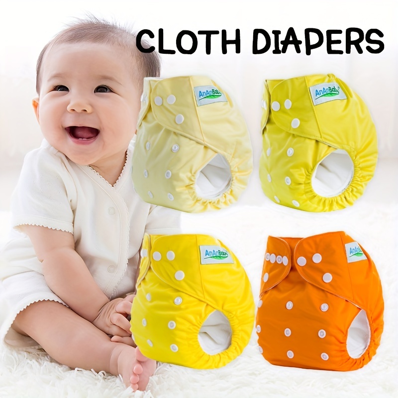  Pañales de tela lavables y reutilizables para bebés niñas y  niños, talla única, ajustable, paquete de 7 con 7 rellenos y 1 bolsa de  almacenamiento : Bebés