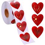 500pcs/roll, Thank You, Love Heart Shape Stickers, Holiday Decoration Gift Series, Self-adhesive Stickers, Labels