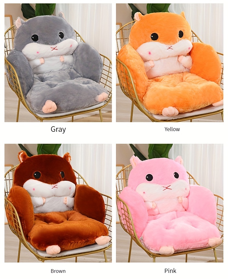 1pc Polyester Chair Cushion , Cute Hamster Design Cushion For Home