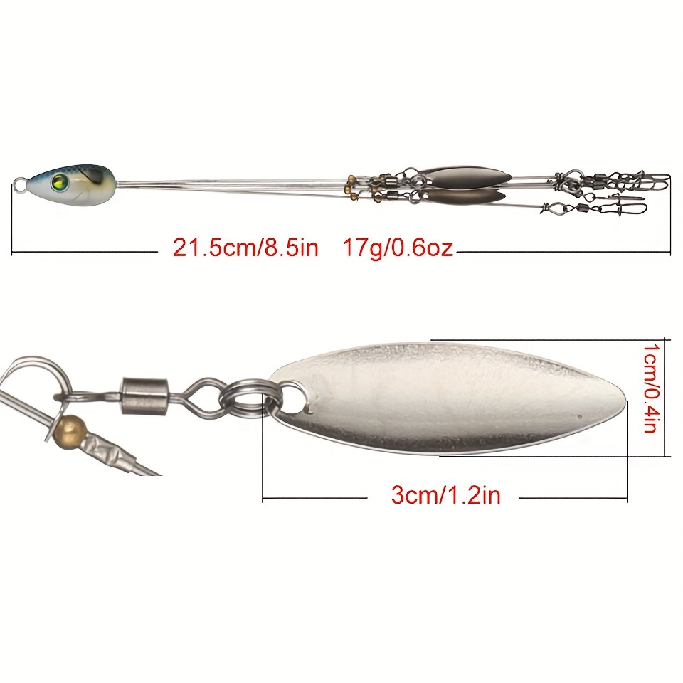 Vbest life 12 Bladed Fishing Umbrella Rig Kit Multi-Lure Baits