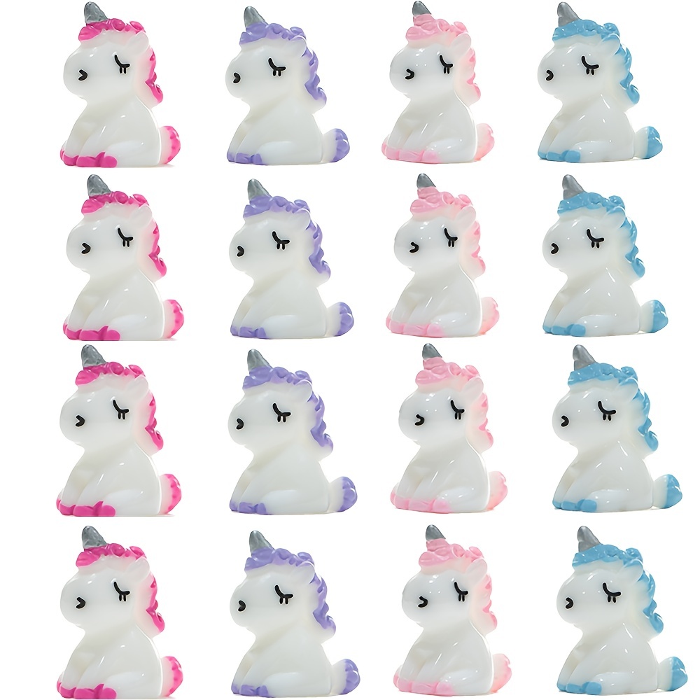 16 Pieces Of Miniature Unicorn Statues For Fairy Garden DIY Crafts & Home Decoration