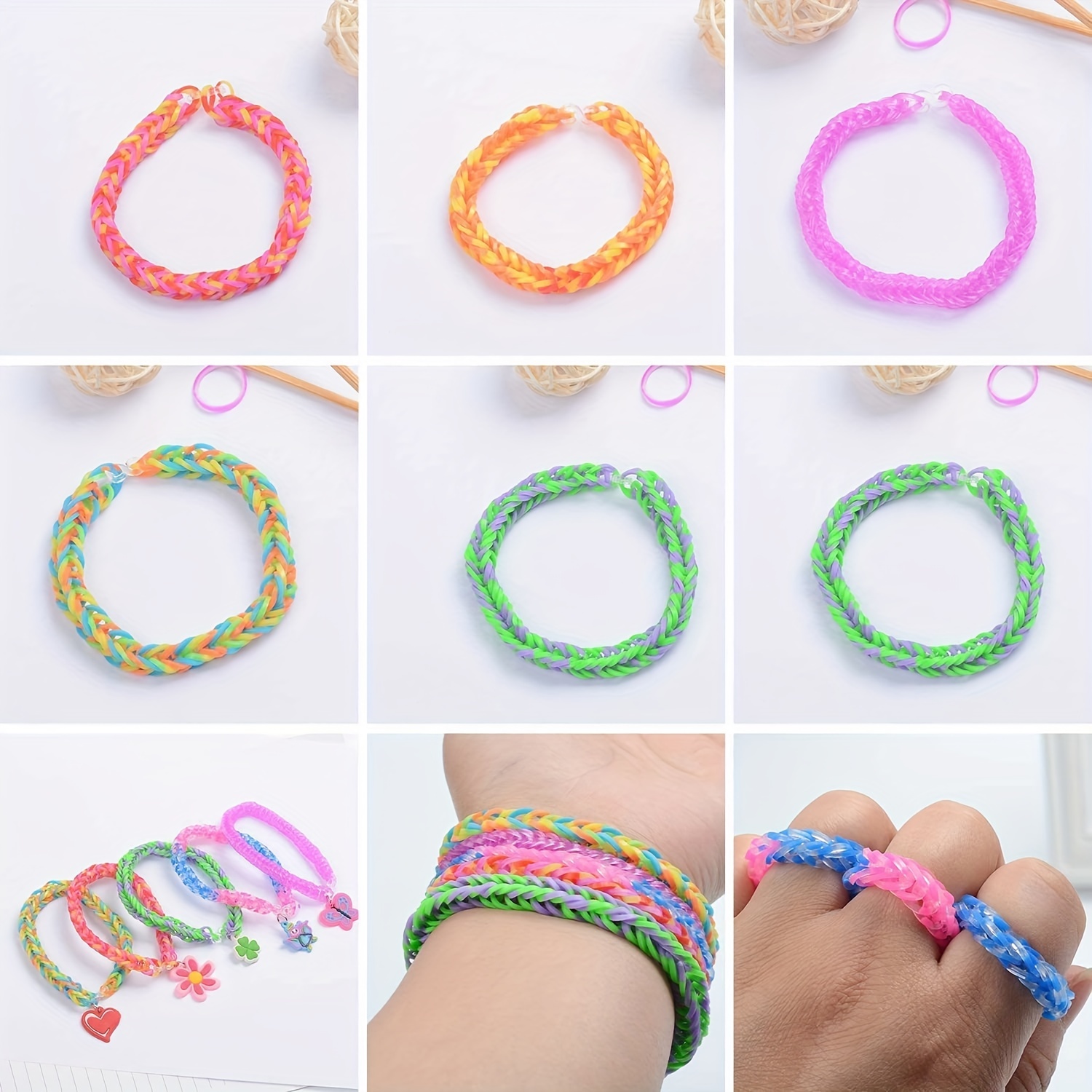 Loom Bands Kit Creative Rainbow Rubber Bands ,bracelet Making Kit
