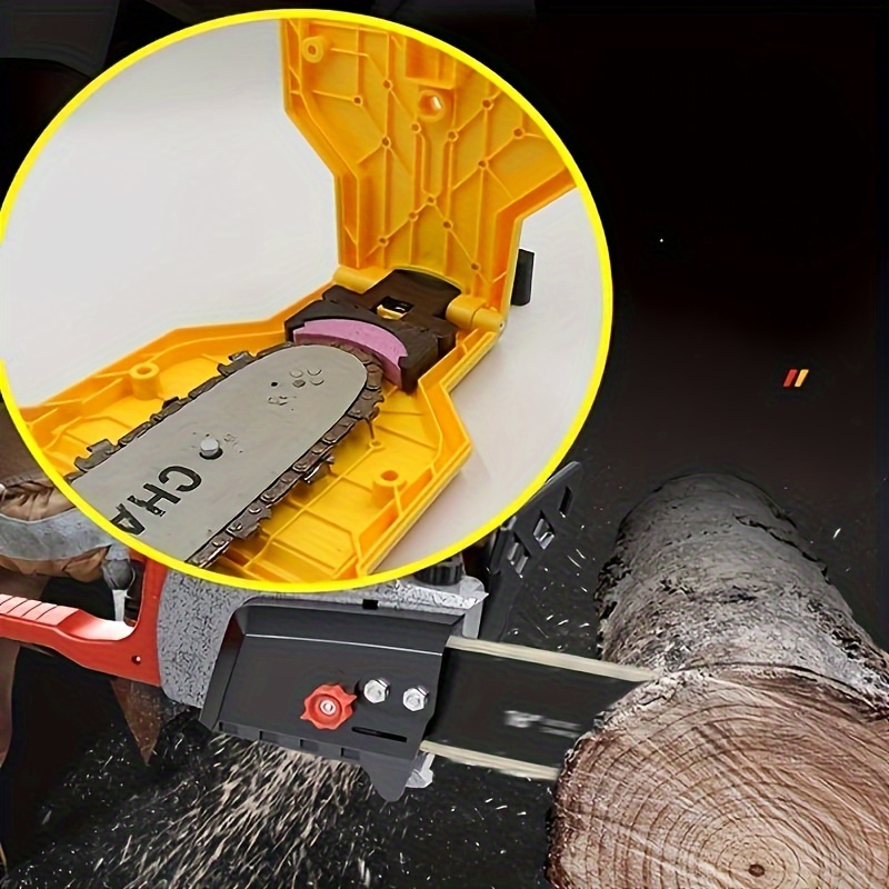 Jig d'affûtage de tronçonneuse Affûtage portable de la chaîne de  tronçonneuse avec 1 pierre d'affûtage pour le travail du bois
