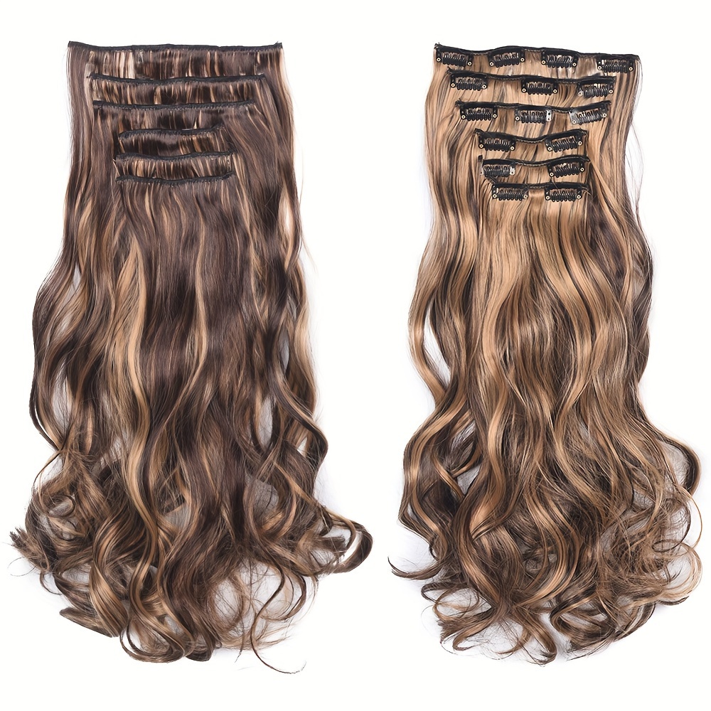 120g Dark Brown 2#Clip in Hair Extensions 18inch / Dark Brown