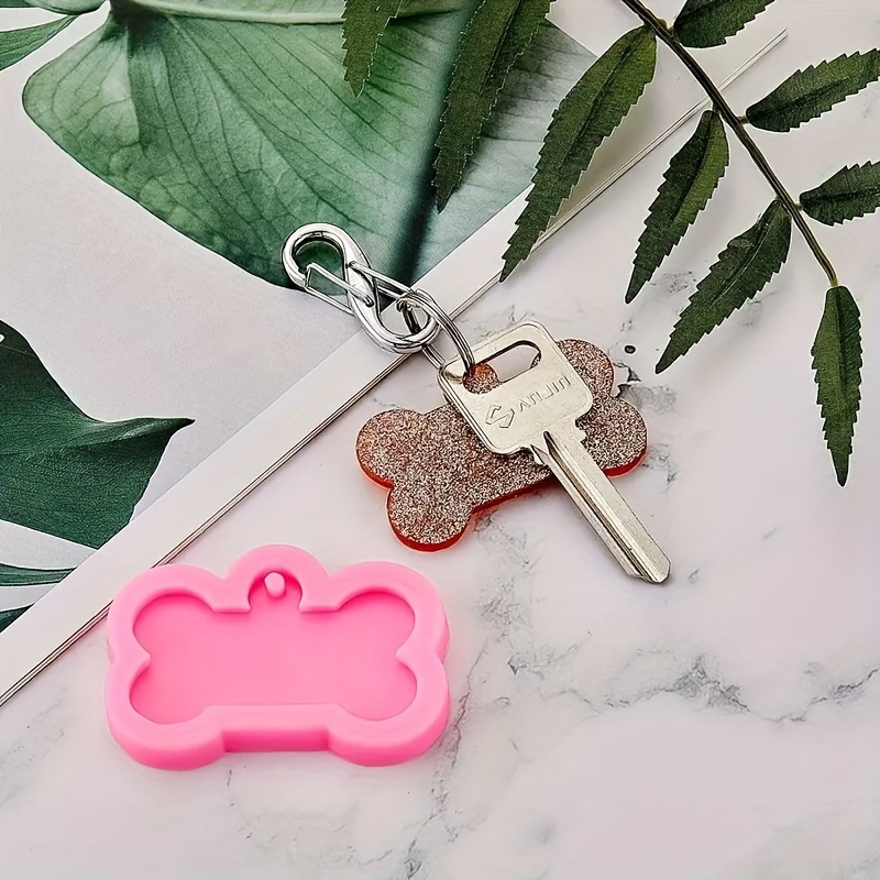 1PC DIY Silicone 3 Different Size Pet Dog Bone Tag Resin Mold For Keychain  Pendant