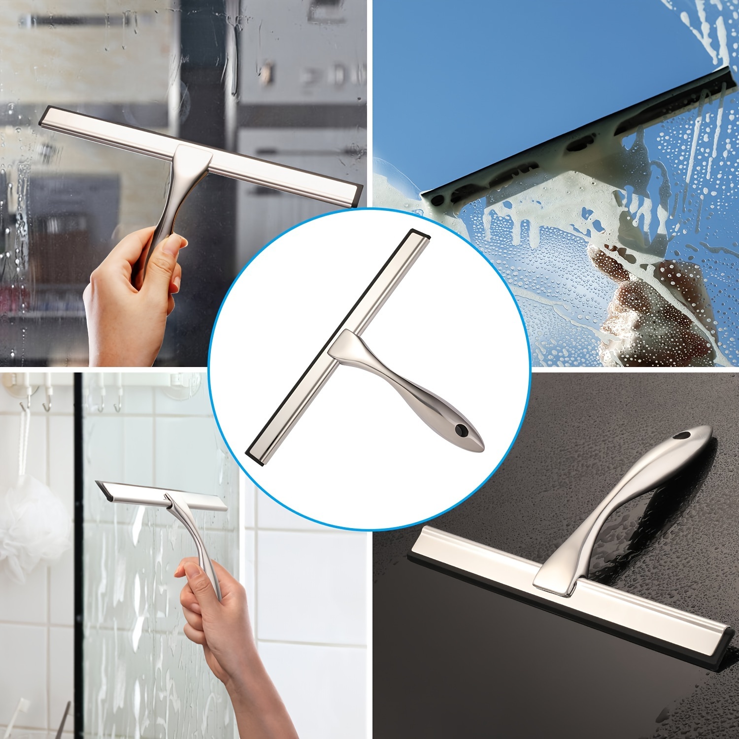 Shower Squeegee for Shower Doors, Bathroom, Window and Car Glass,Cleaning  Accessories