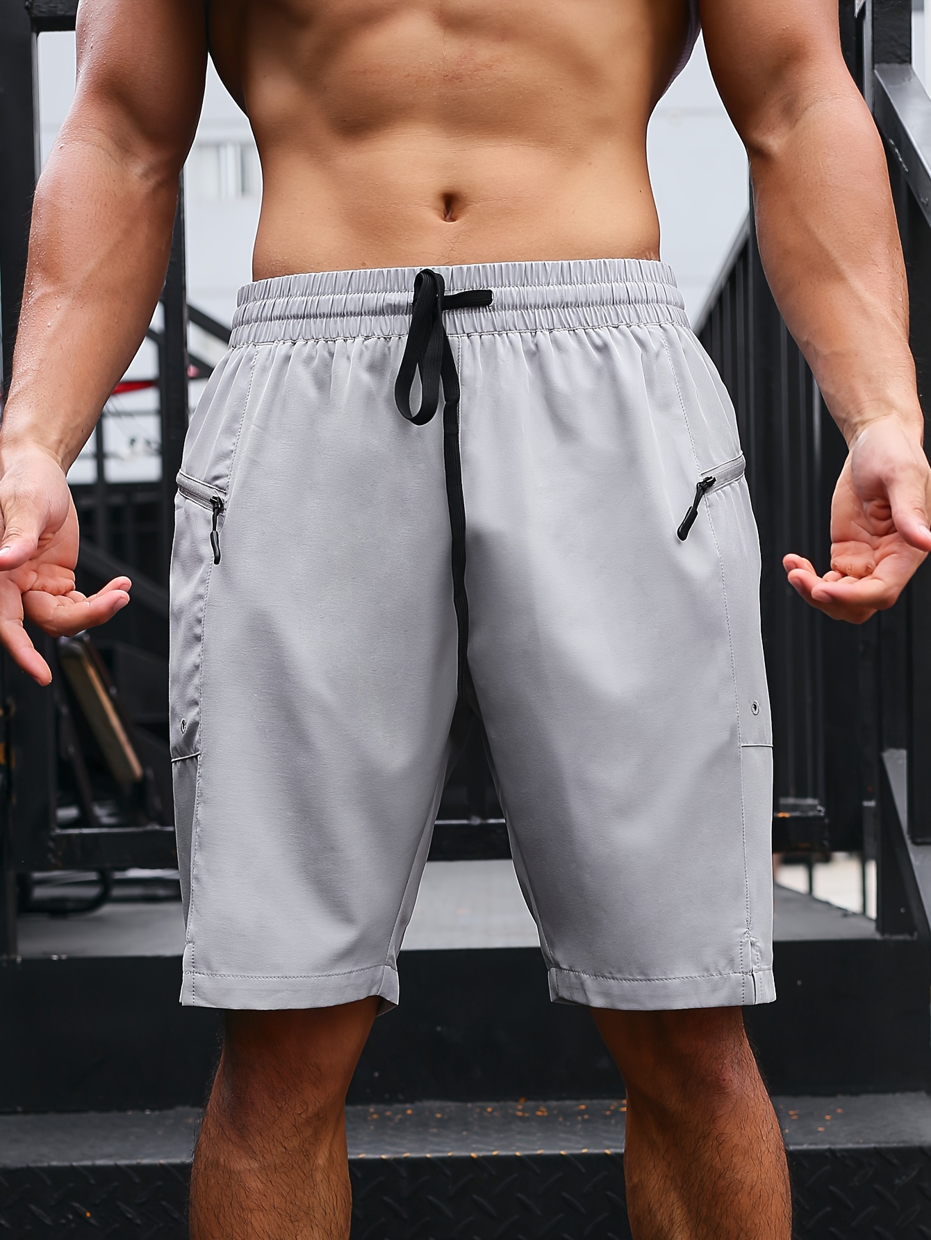 Summer Men's Athletic Shorts Loose Cargo Fitness Quick Dry Casual