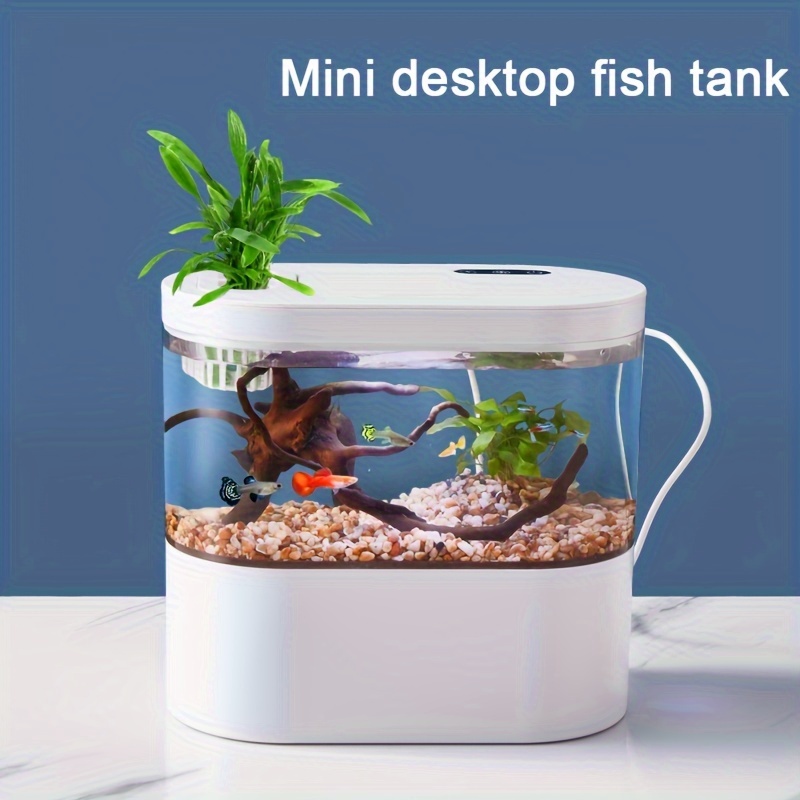 Mini Aquarium Betta, Kit De Démarrage Pour Petit Aquarium, Petit Bol À  Poissons Avec LED Et Système De Circulation Automatique