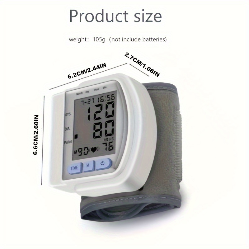 Blood Pressure Monitor Wrist Bp Monitor With Voice And Large - Temu