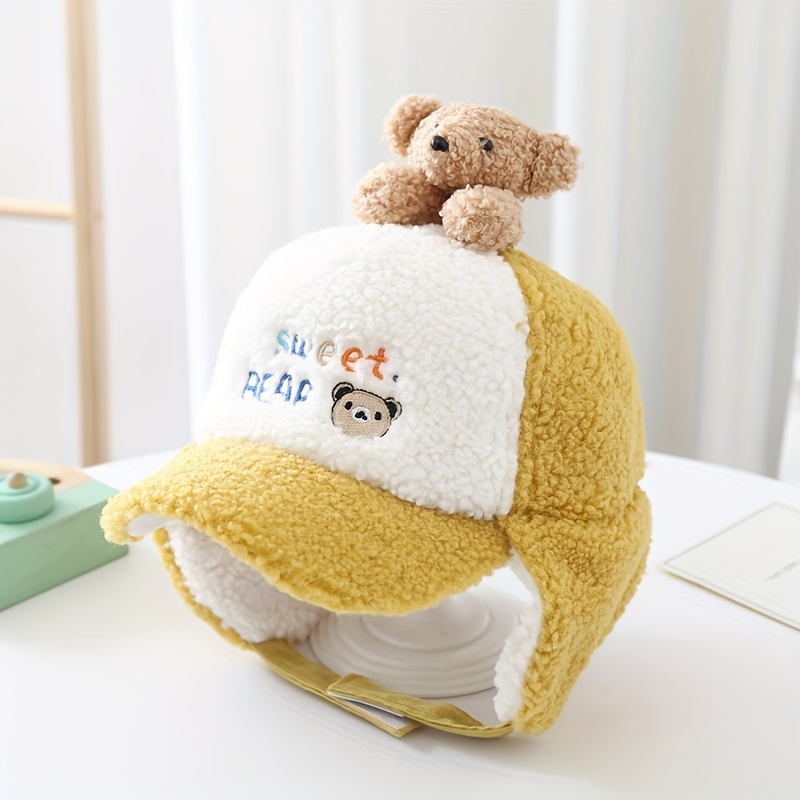 Unique Warm Cute Cap Cartoon Hat Bear Ears With Earmuffs Lamb
