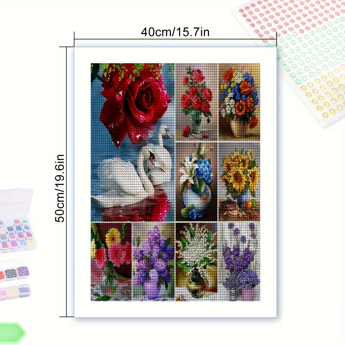 5d Diy Flower Diamond Painting Kits Tulip Vase Full Round - Temu