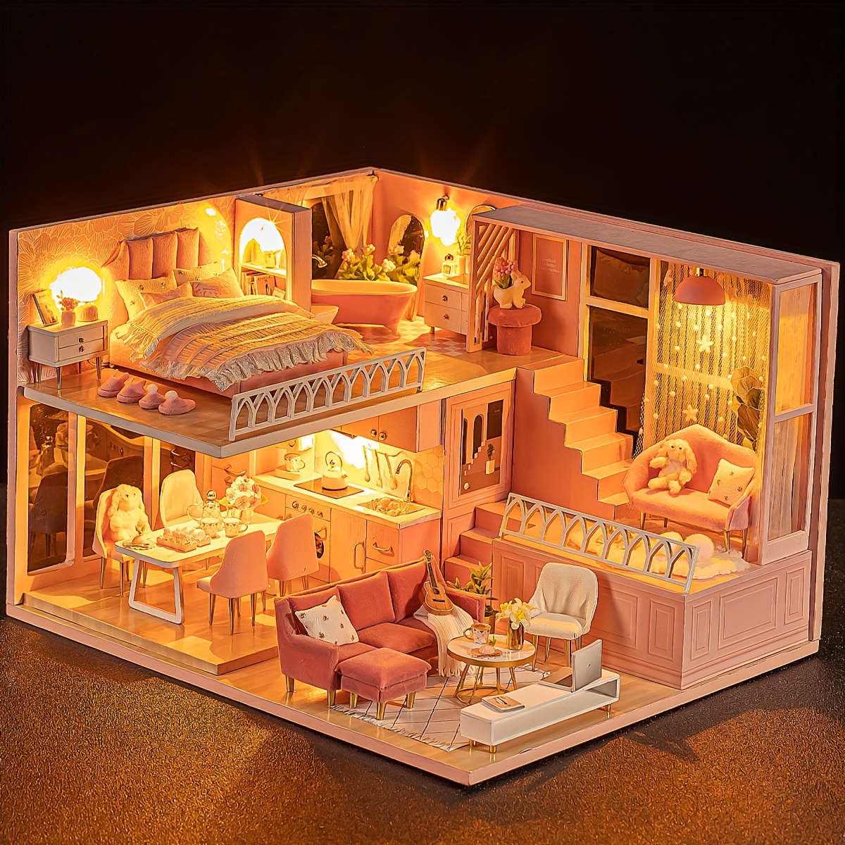 Creative Puzzle Jouets Faits À La Main avec Meubles Villa 3D Cottage Puzzle  Modèle pour Enfants Enfants Cadeaux De Noël