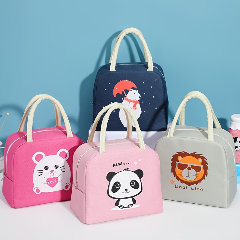 New Cartoon Insulated Lunch Box Tote Bag Hand-held Bento Bag 3d  Three-dimensional Lunch Insulation Bag Aluminum Foil Thickened Lunch Box Bag  - Temu