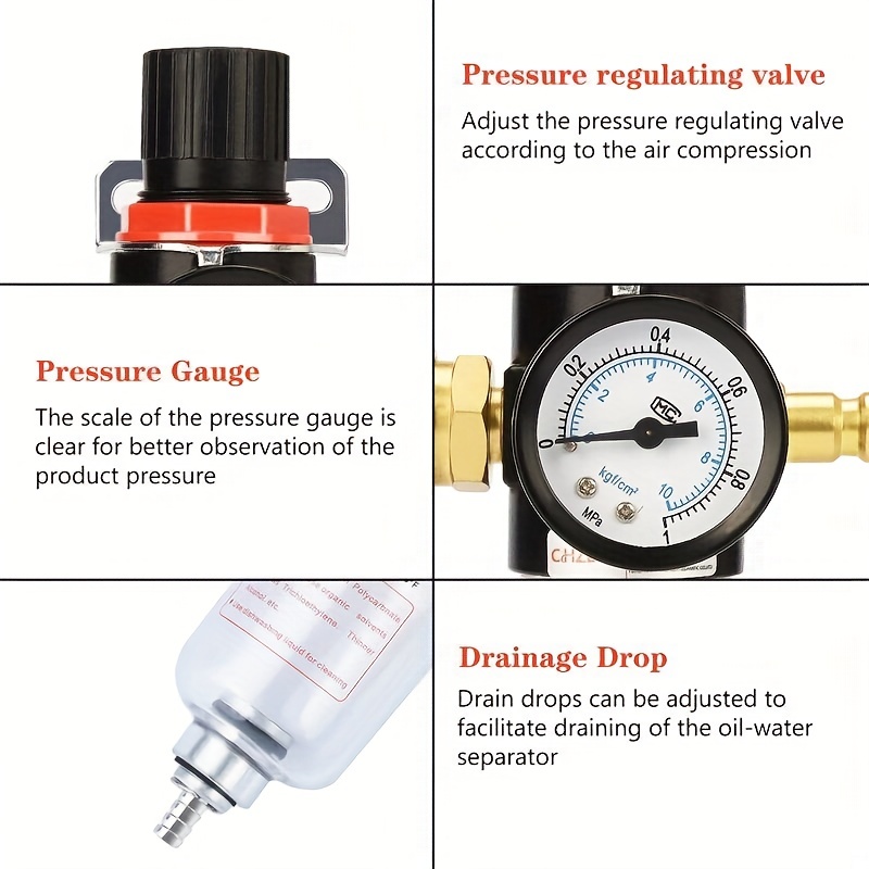 Reductor de presión de agua DN20 Regulador de presión de agua de 3/4 de  pulgada con manómetro