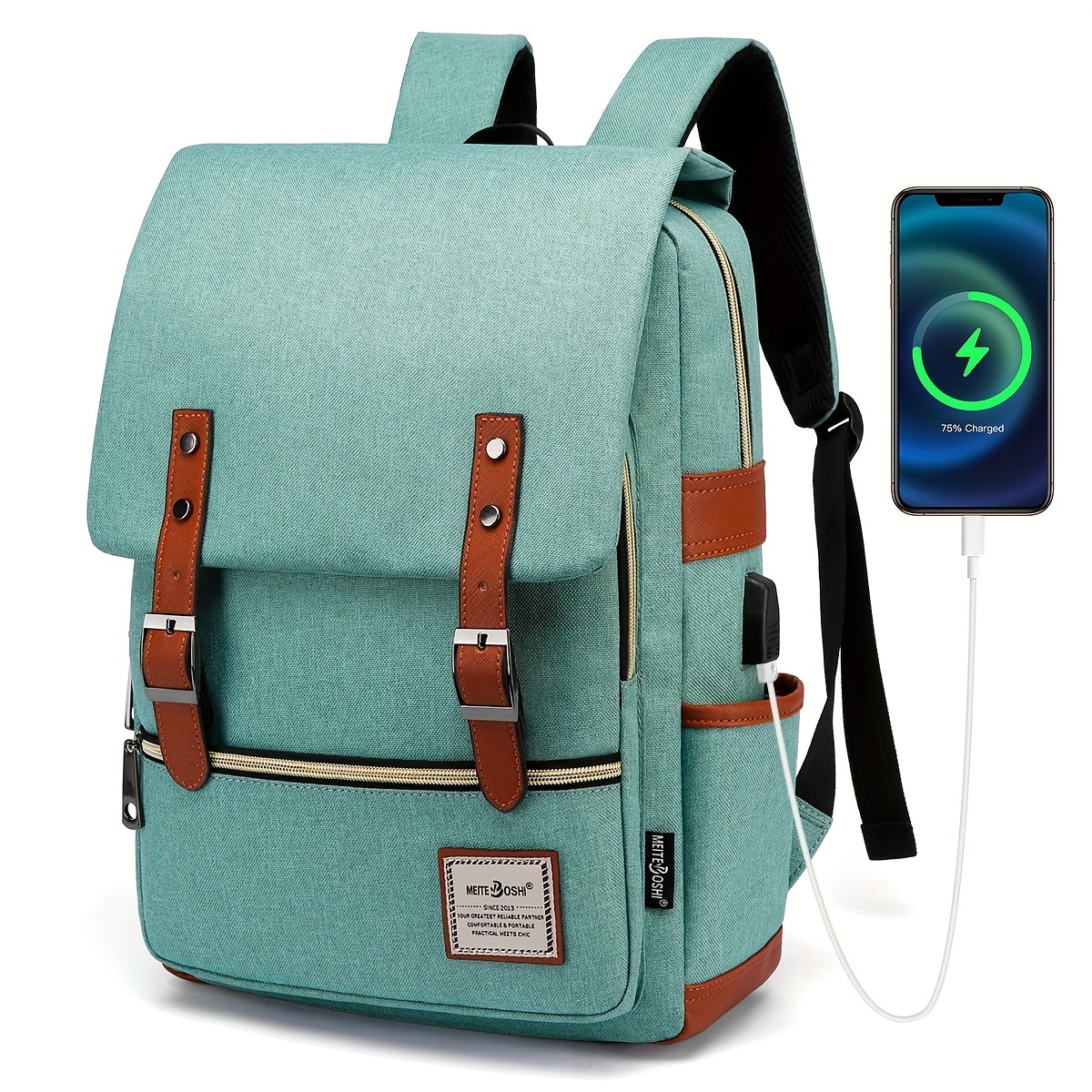 High Quality USB Charging Bag Light UP Oxford Cloth Smart Backpack Male  Laptop Schoolbag Multi-Function