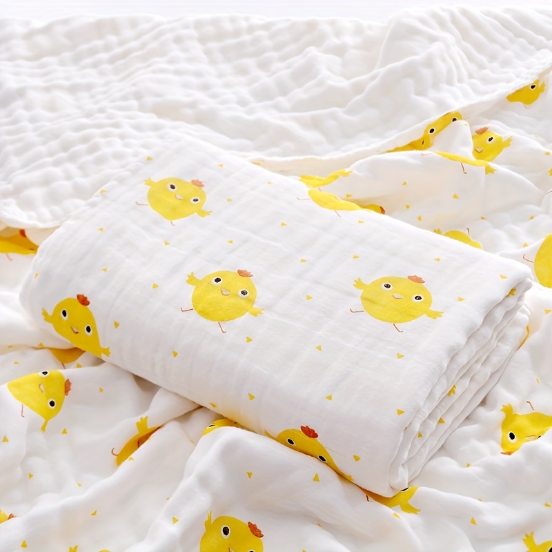 Baby 4 Layers Gauze Blanket, Soft Cartoon Pattern Bath Towel