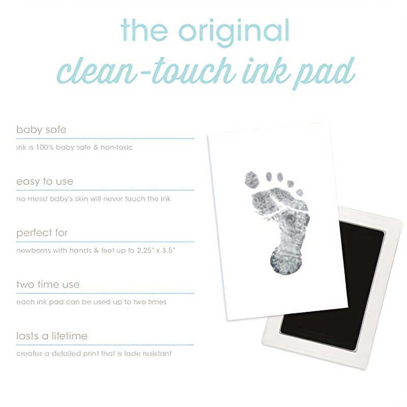 Non-Toxic Baby Inkless Handprint Footprint Kit No Touch Skin Ink