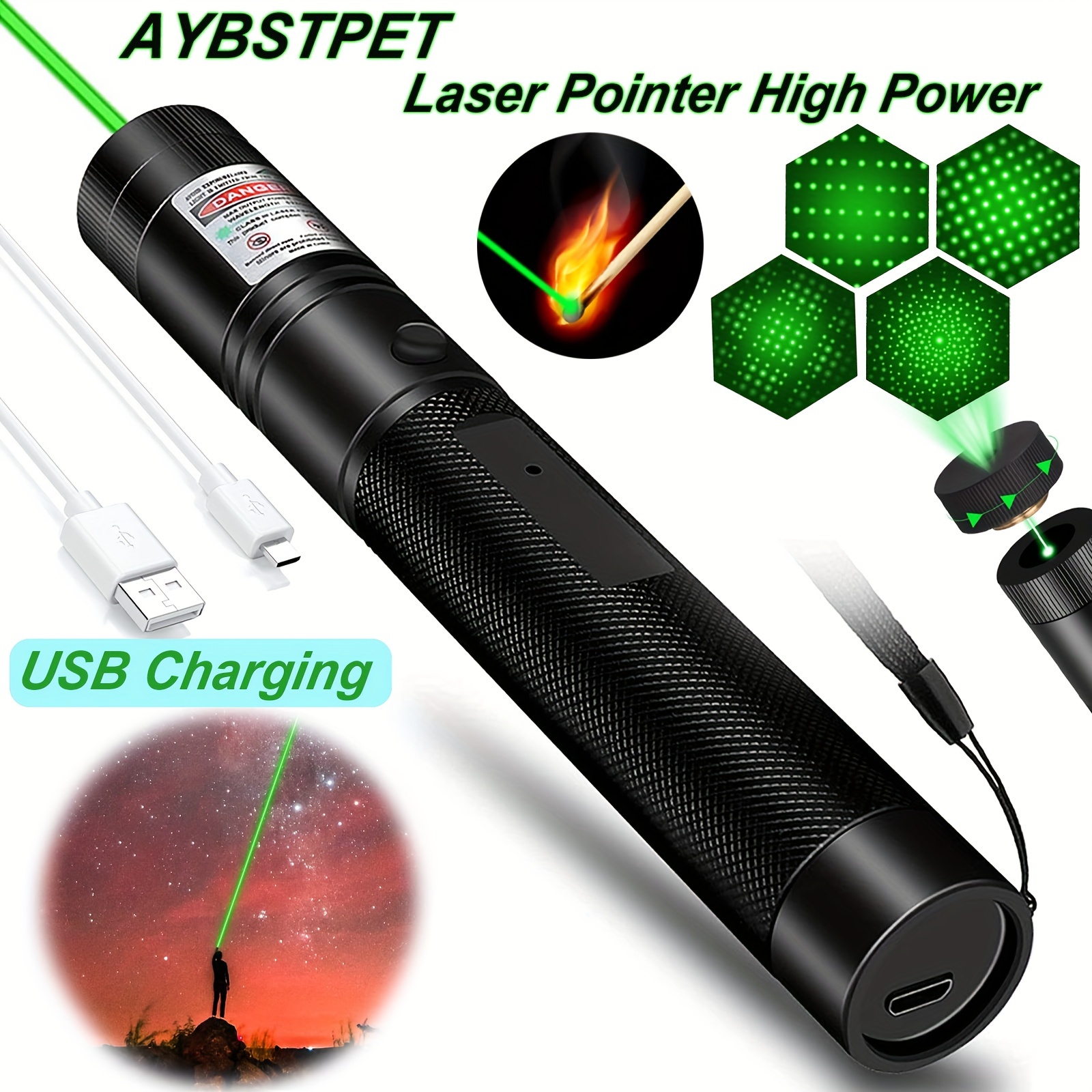 1pc Pointeur Laser Haute Puissance Pointeur Laser Vert Et - Temu France