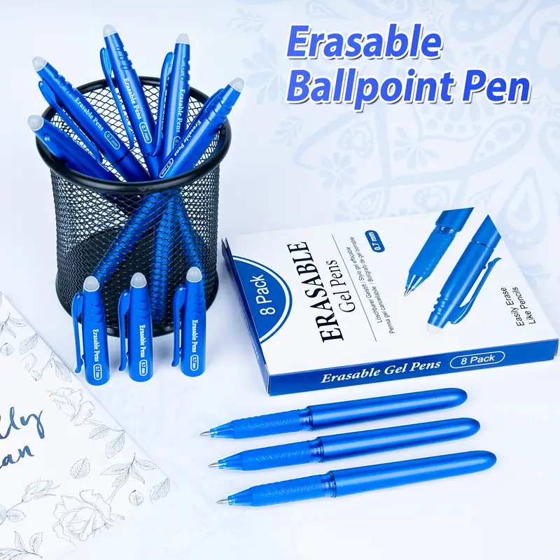 8 stylo à bille effaçable effaçable 0 7 mm stylo roller - Temu Switzerland