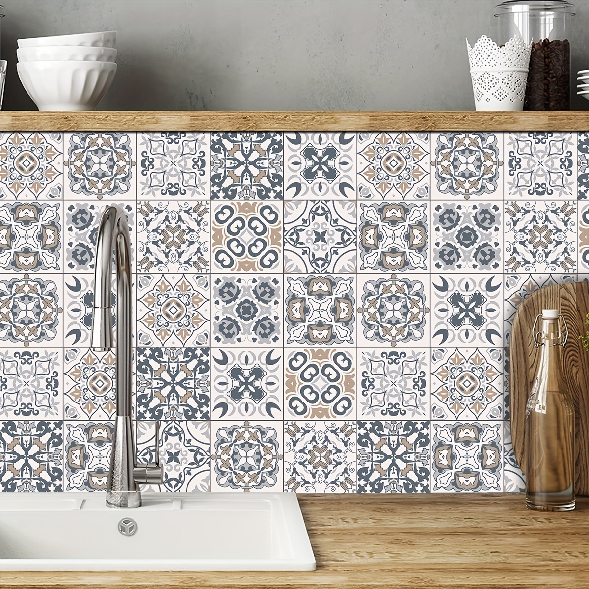 10 Uds. Adhesivo Moderno Suelo Adhesivo Azulejos Pared - Temu