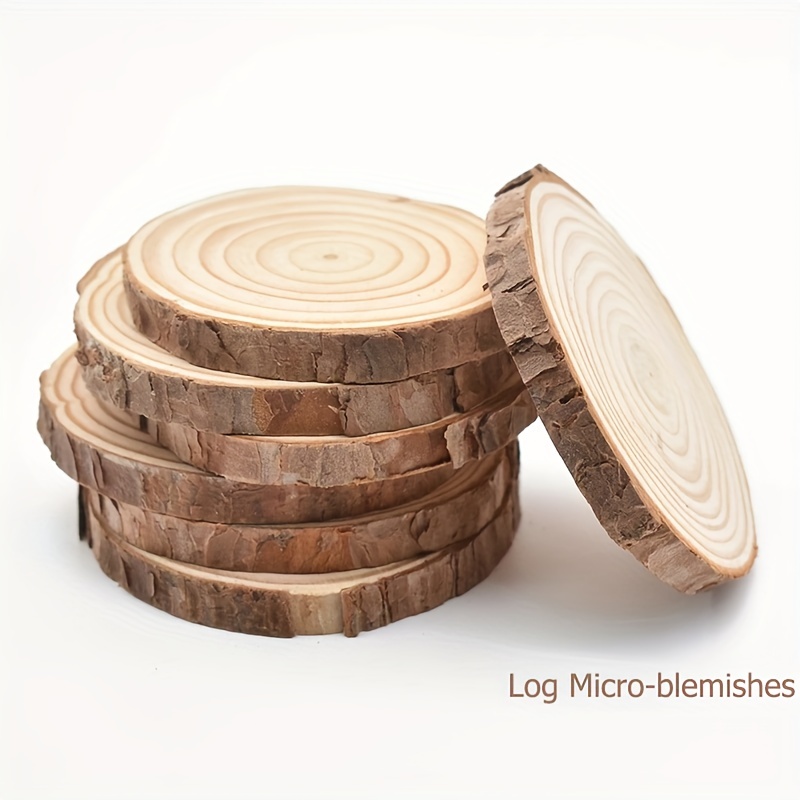 4pcs Natural Round Shape 14-16cm Pine Wood Slices for Crafts