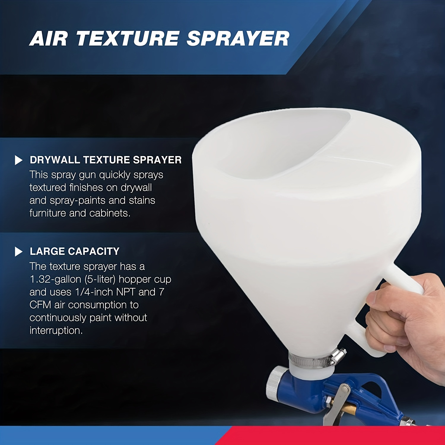 Drywall Texture Sprayer Air Texture Gun 1.5 Gallon 3 Nozzle Temu