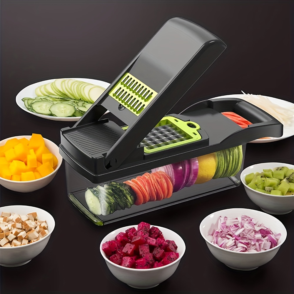 9 in 1 Chopper Set, Multifunction Vegetable Cutter Slicer, Veggie Fruit  Shreeder Grater With Cutting Draining Basket, Multifunctional Vegetable  Cutter